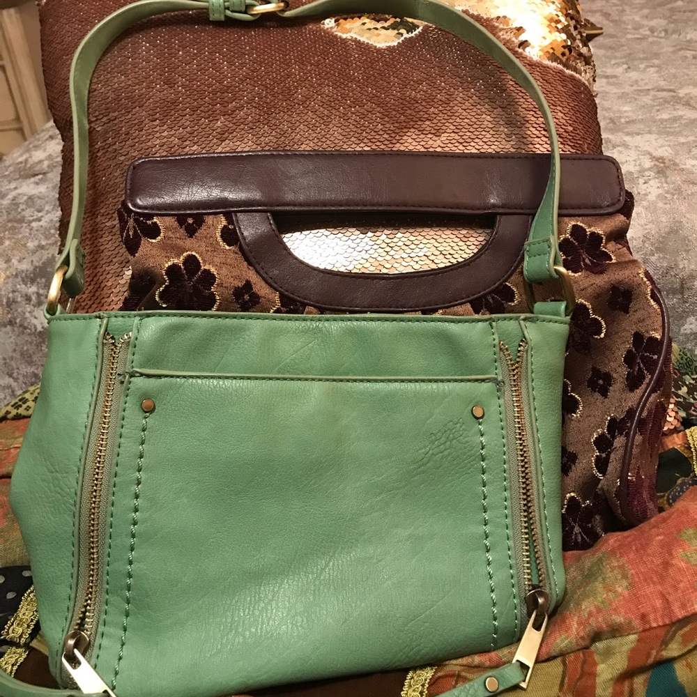 MMS design studio mint green faux leather purse - Picture 2 of 9